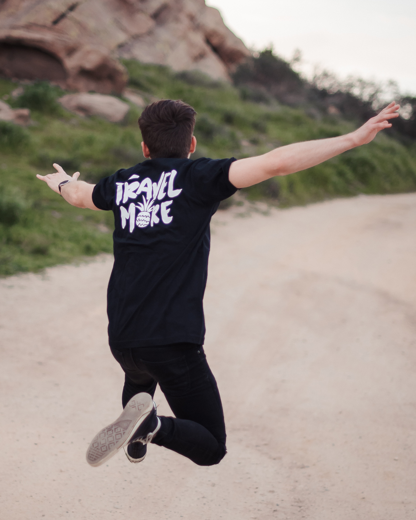 Black Travel More Tee