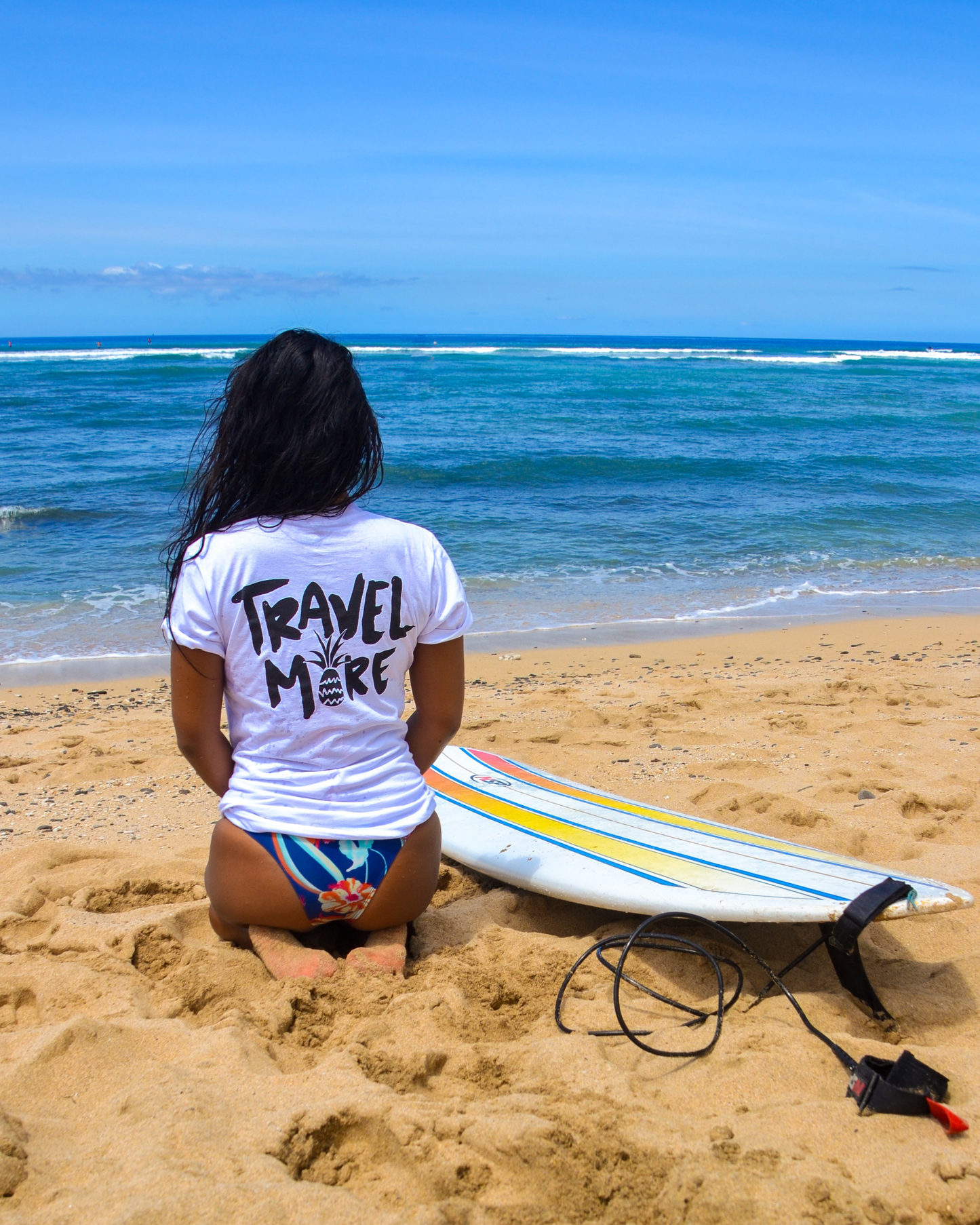 White Travel More Tee