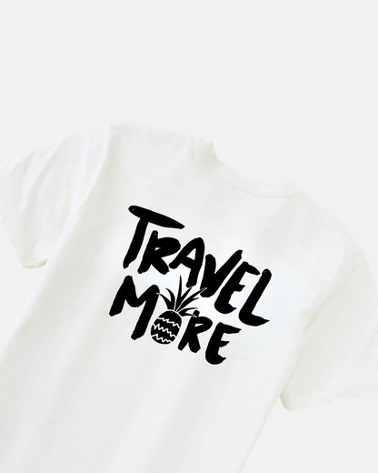 White Travel More Tee